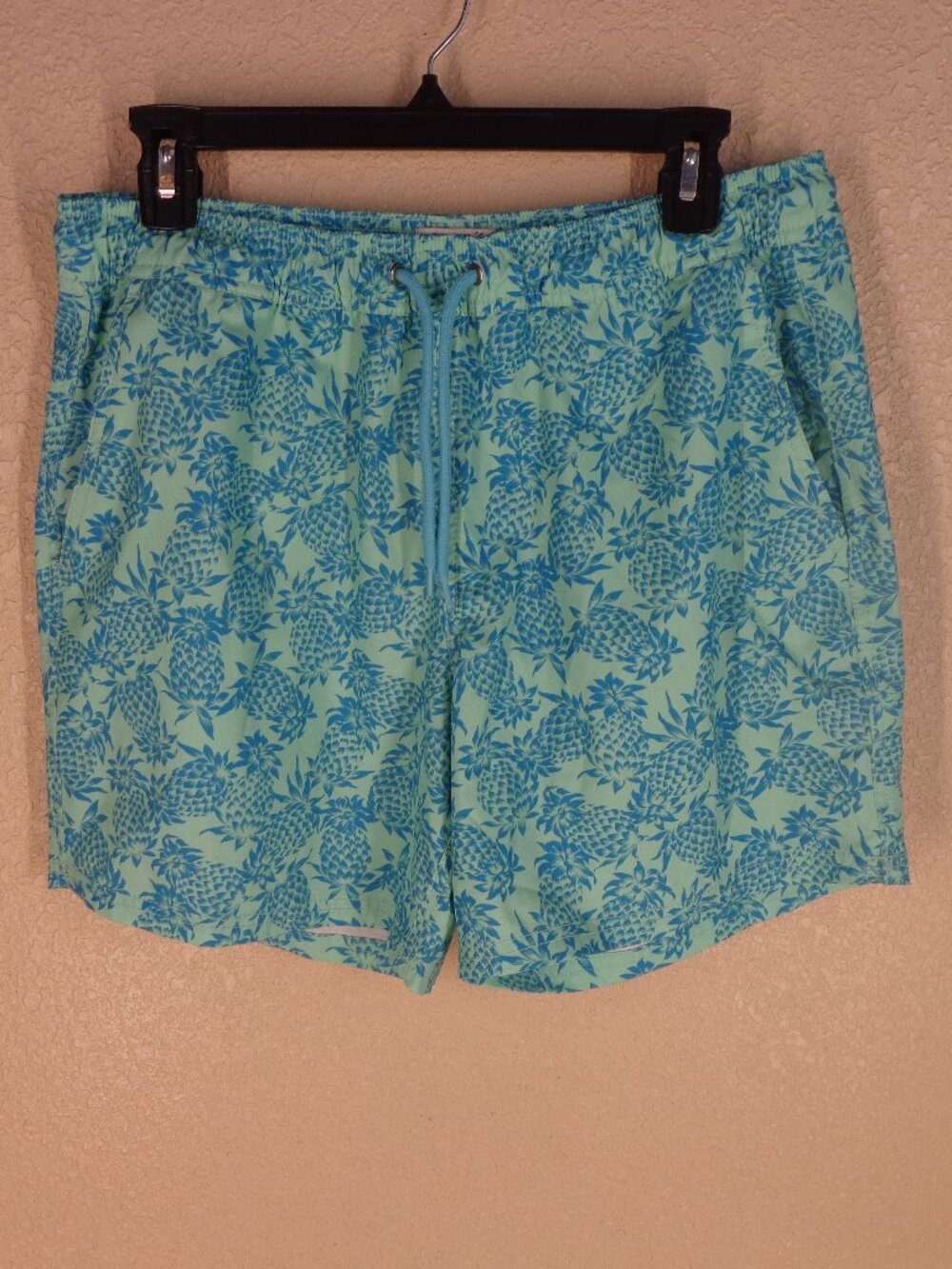 J.Crew Flex Swimwear Mens Medium Blue Pineapple Print Board Shorts Swim Trunks